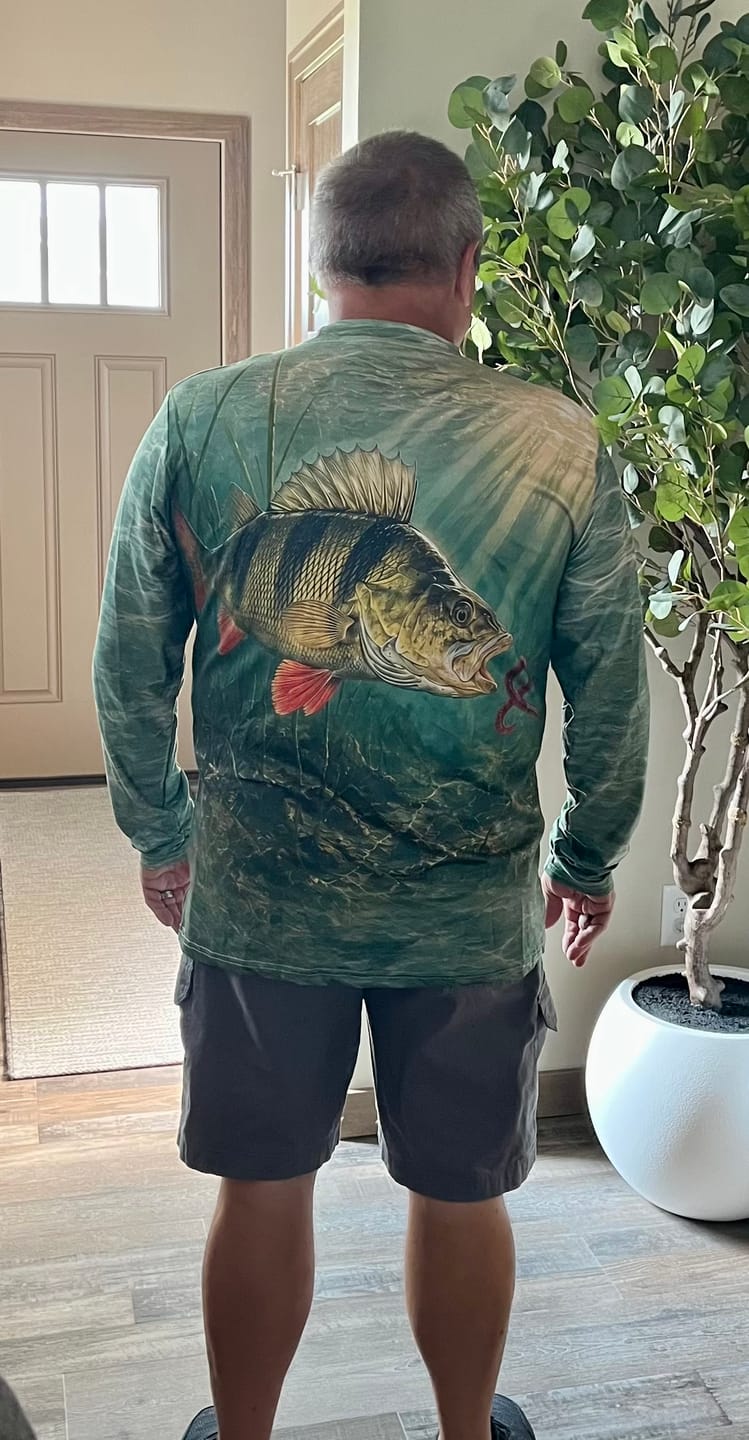 Customer photo review of Performance Fishing Long Sleeve - Sunlit Grass Perch - TBT252
