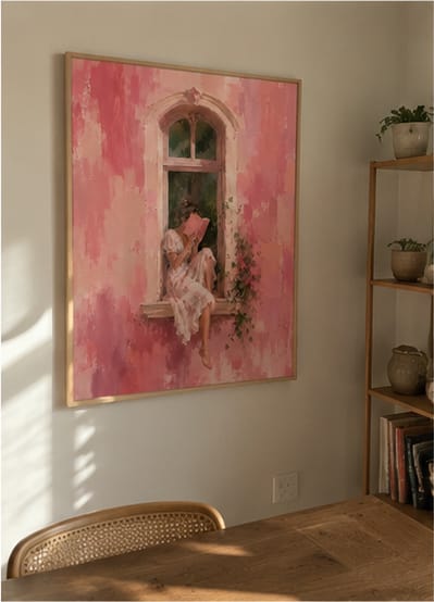 Customer photo review of Woman Reading by Window Canvas Wall Art