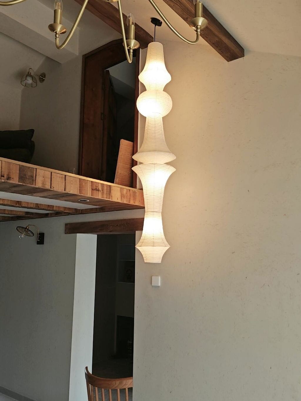 Customer photo review of Washi Paper E Pendant Light, Tall Mulberry Shade, E26/E27, Hardwired