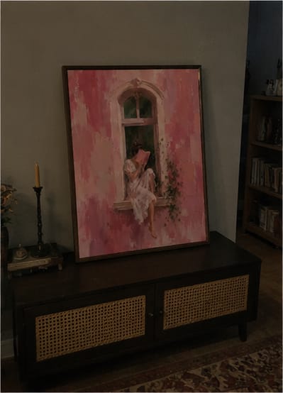Customer photo review of Woman Reading by Window Canvas Wall Art