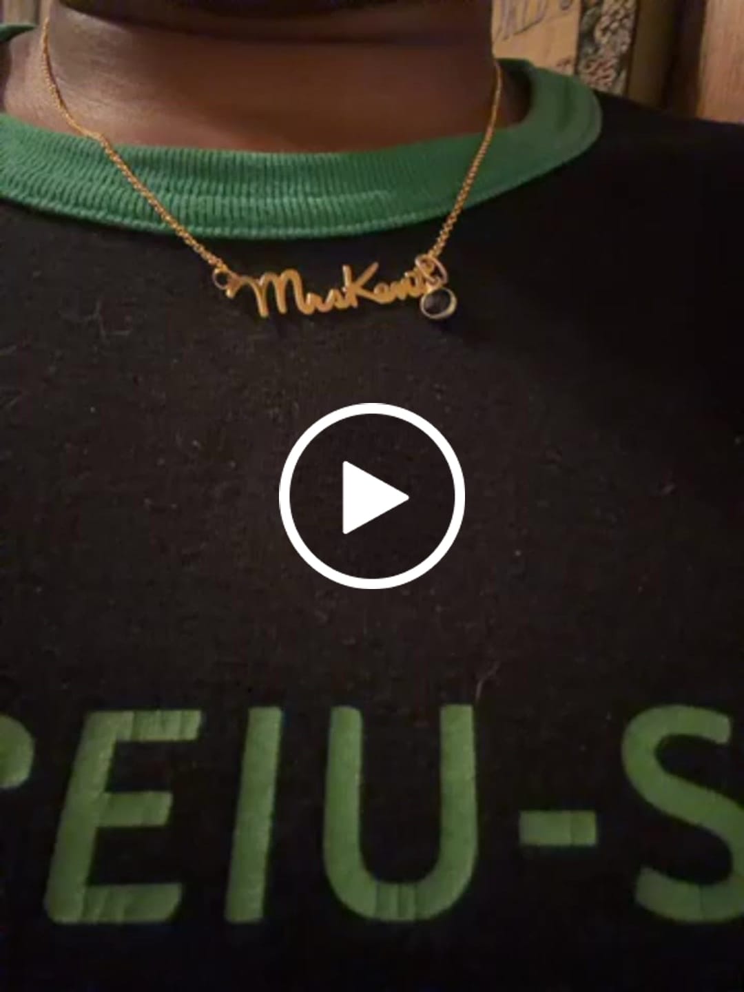 Customer video review of Script Name Necklace