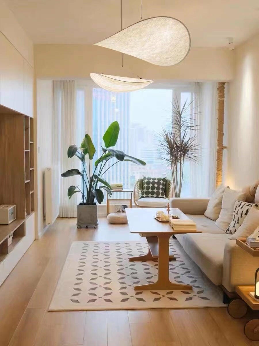 Customer photo review of Pendant Light, Tense, Mulberry Silk Diffuser, Black Frame, LED, Dimmable