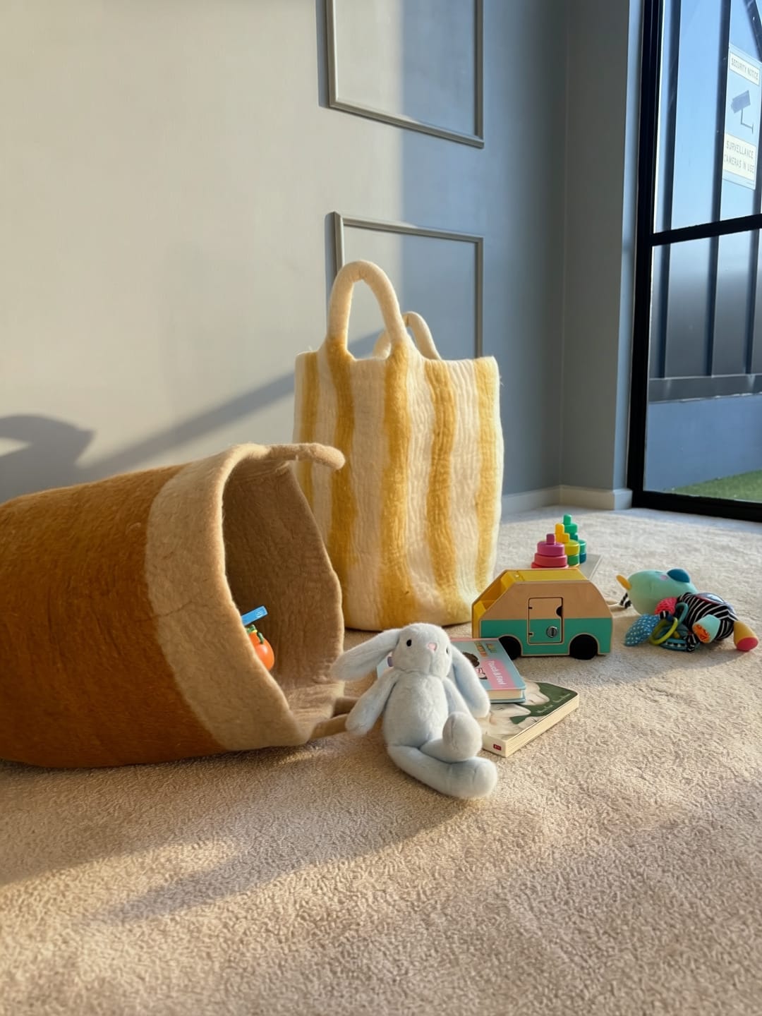 Customer photo review of Toy Basket in Mustard - Medium