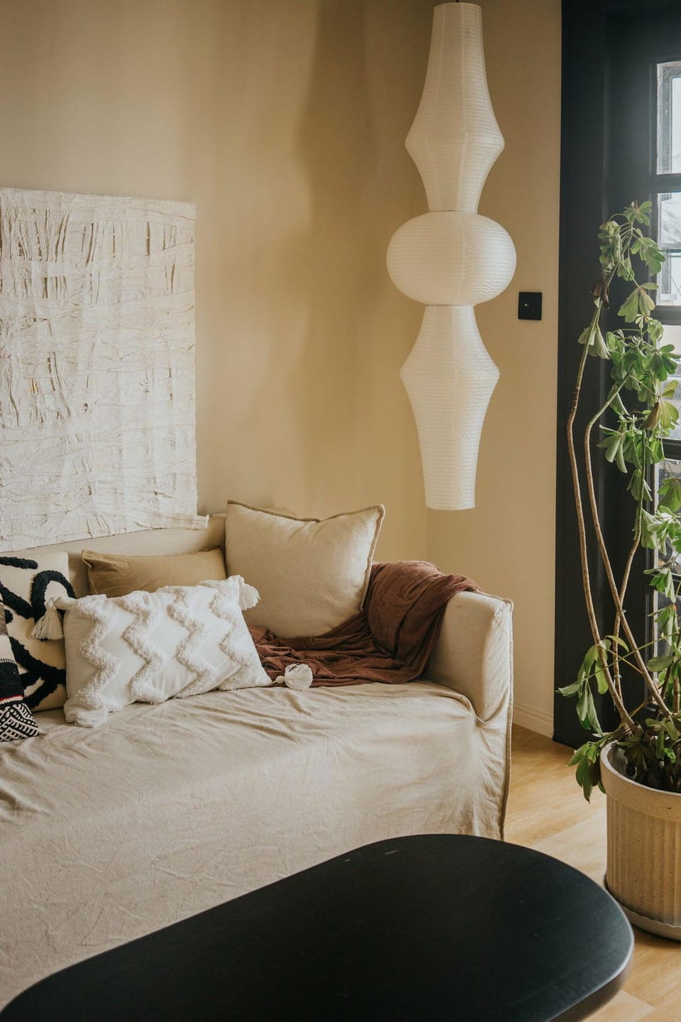 Customer photo review of Washi Paper E Pendant Light, Tall Mulberry Shade, E26/E27, Hardwired
