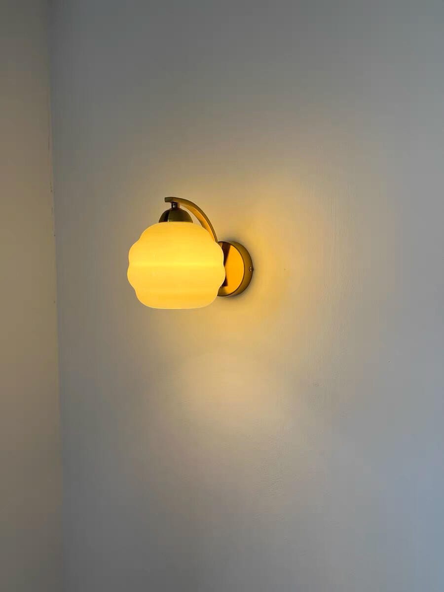 Customer photo review of Wall Sconce, Art Deco Glass Shade, Gold or Chrome, E26/E27