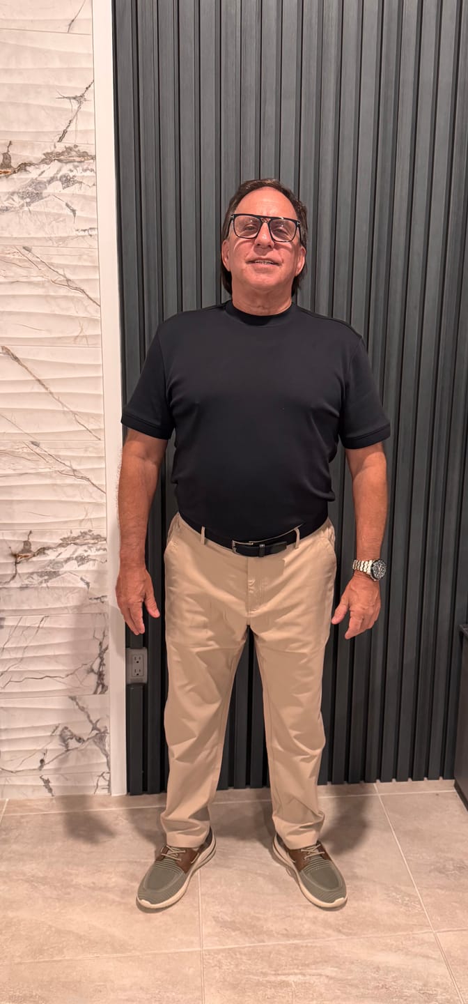 Customer photo review of Mock Neck T-Shirt