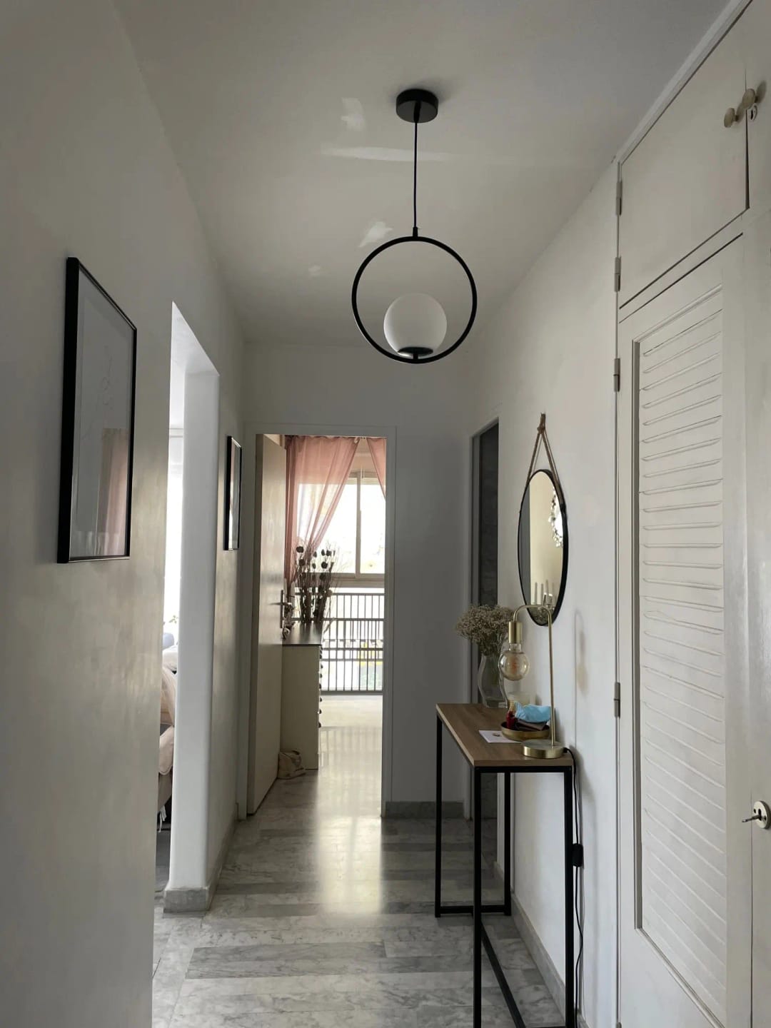 Customer photo review of Mila Pendant Light, White Glass Globe, Brass, Black or Silver, E27