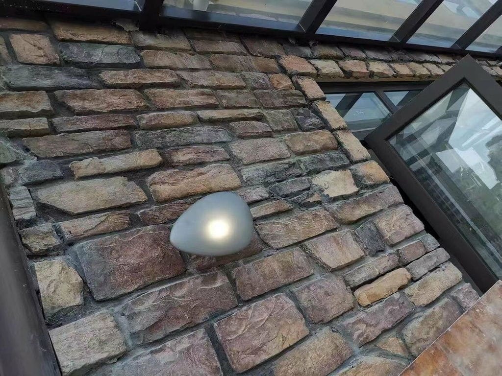 Customer photo review of Wall Lamp, Pebble Hand-Blown Glass Shade, Integrated LED, Models A-D