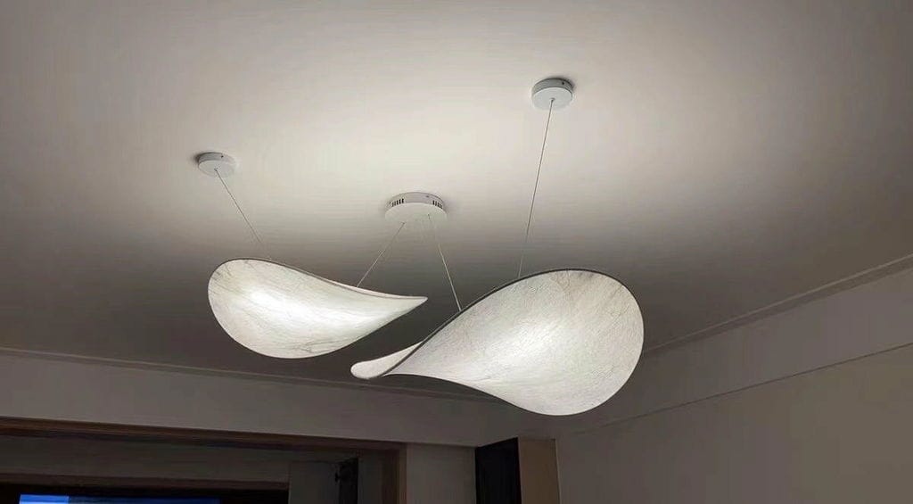 Customer photo review of Pendant Light, Tense, Mulberry Silk Diffuser, Black Frame, LED, Dimmable