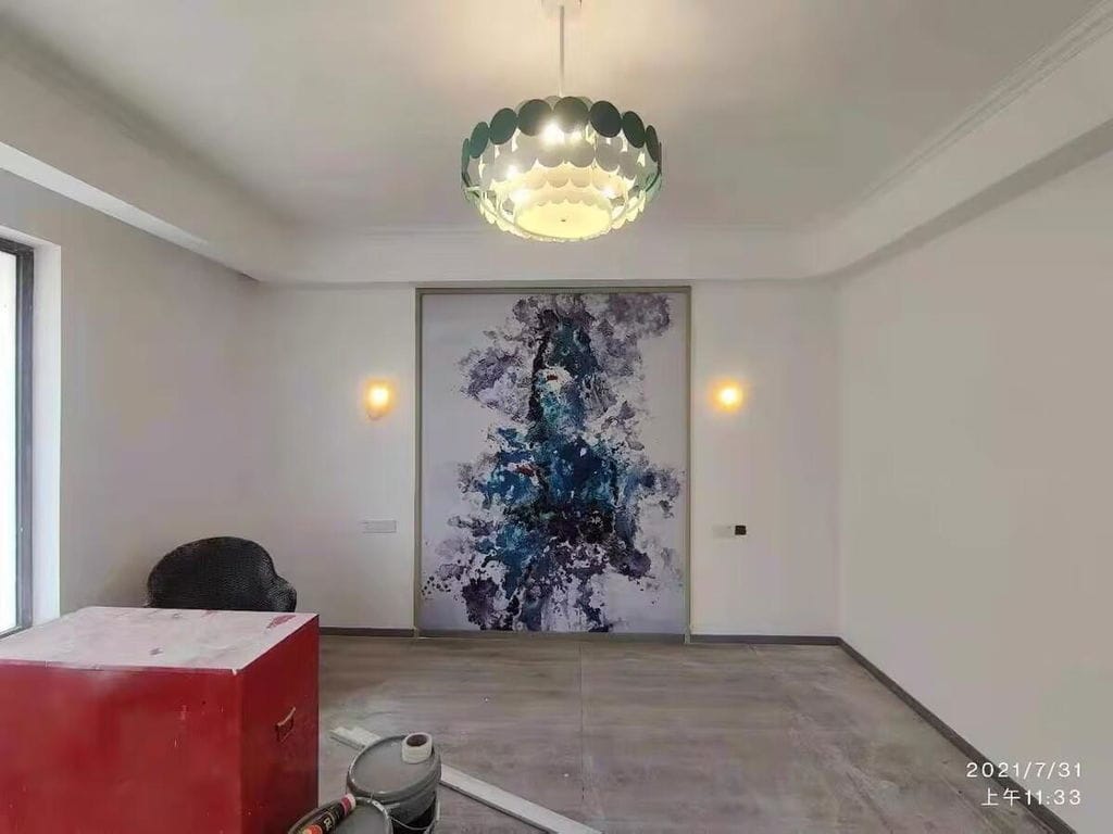 Customer photo review of Wall Lamp, Pebble Hand-Blown Glass Shade, Integrated LED, Models A-D