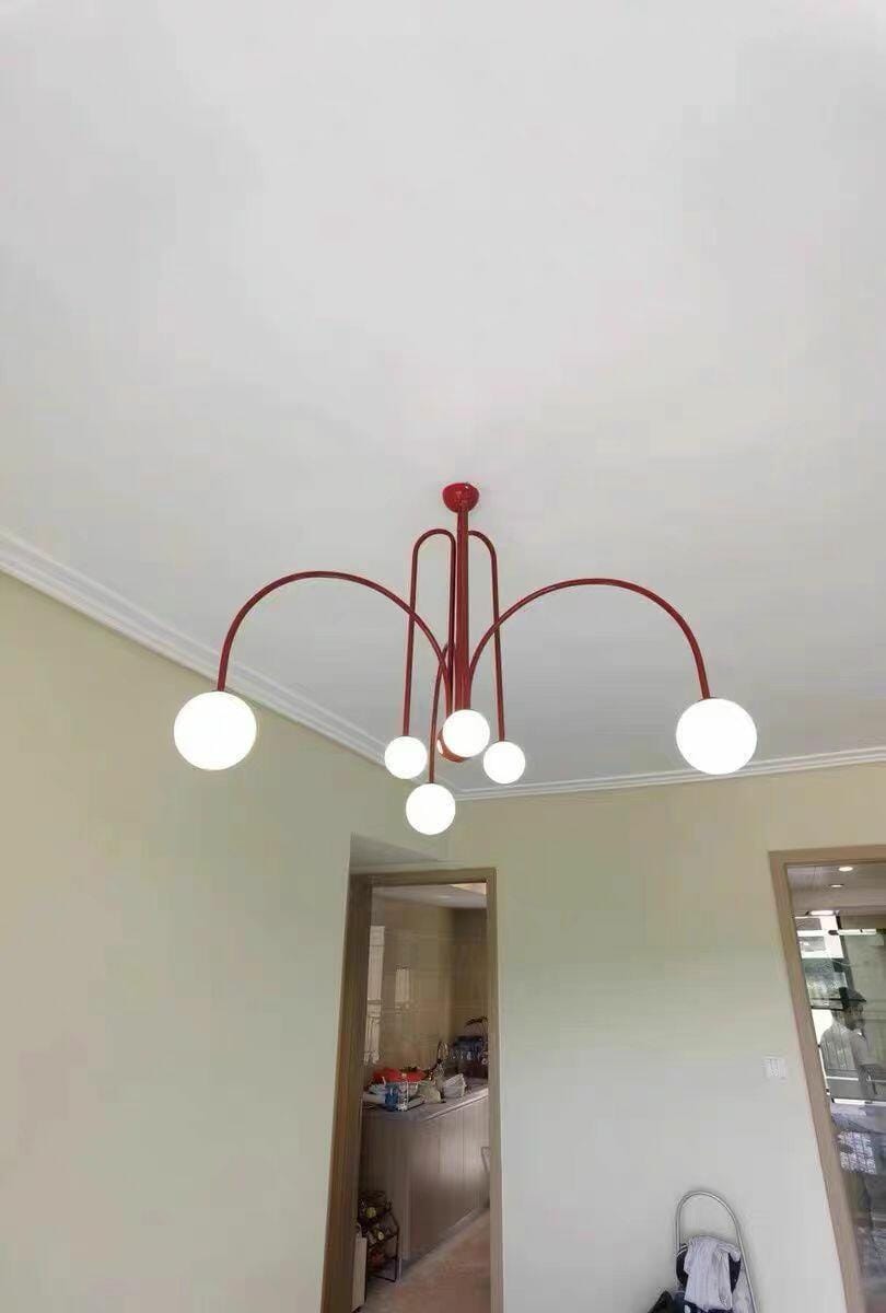 Customer photo review of Pendant Light, Gran Finale 6-Head Glass Suspension, G9, Hardwired