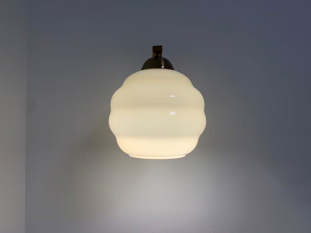 Customer photo review of Wall Sconce, Art Deco Glass Shade, Gold or Chrome, E26/E27