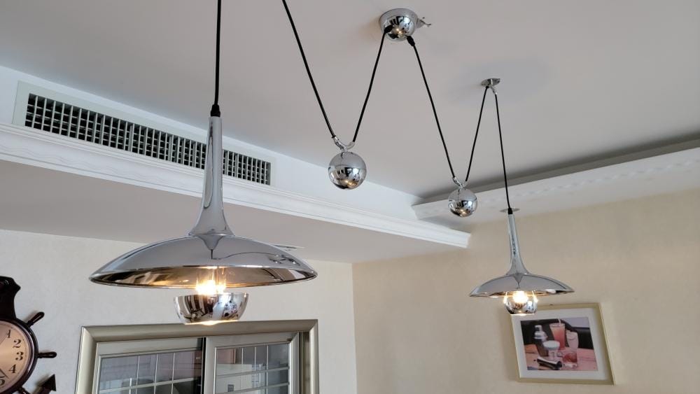 Customer photo review of Onos Pendant Light, Metal Globe Shade, Chrome or Gold, E26/E27, Adjustable