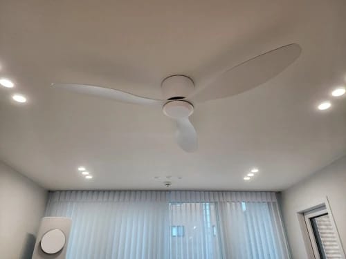 Customer photo review of Low Profile Ceiling Fan – 42/52 Inch, White, Wood, or Black Finish