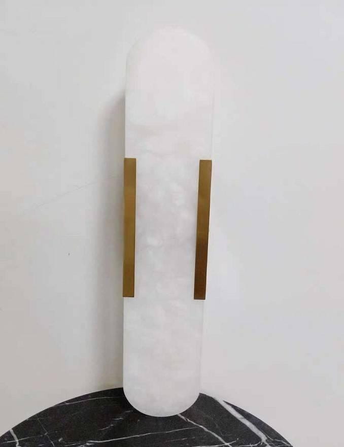 Customer photo review of Wall Sconce, Melange Alabaster Stone & Brass, G4, Hardwired