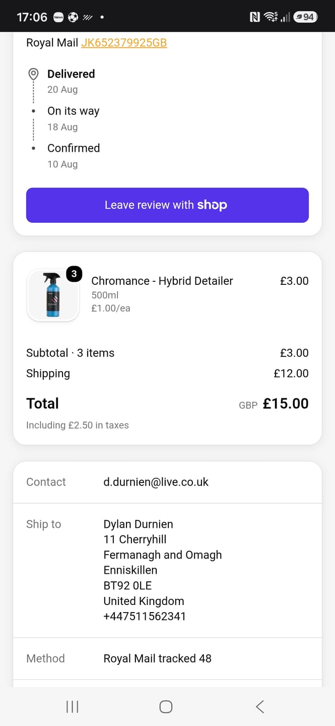 Customer photo review of Chromance - Hybrid Detailer