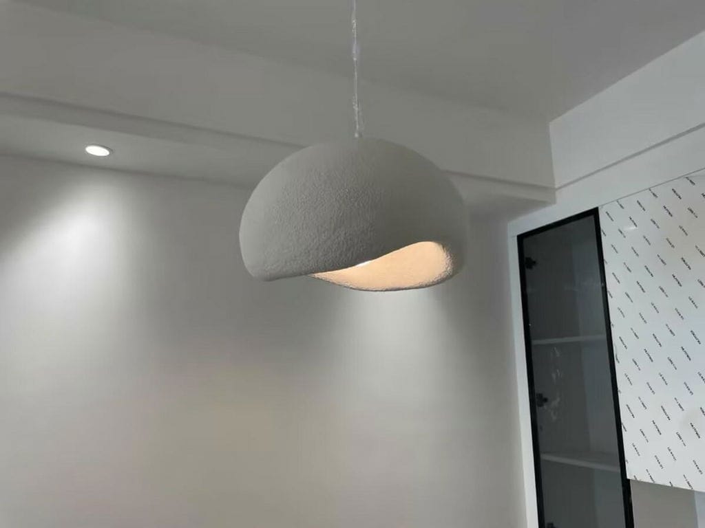Customer photo review of Pendant Light, Nubia Cloud Sphere, Polystyrene Shade, E26 LED