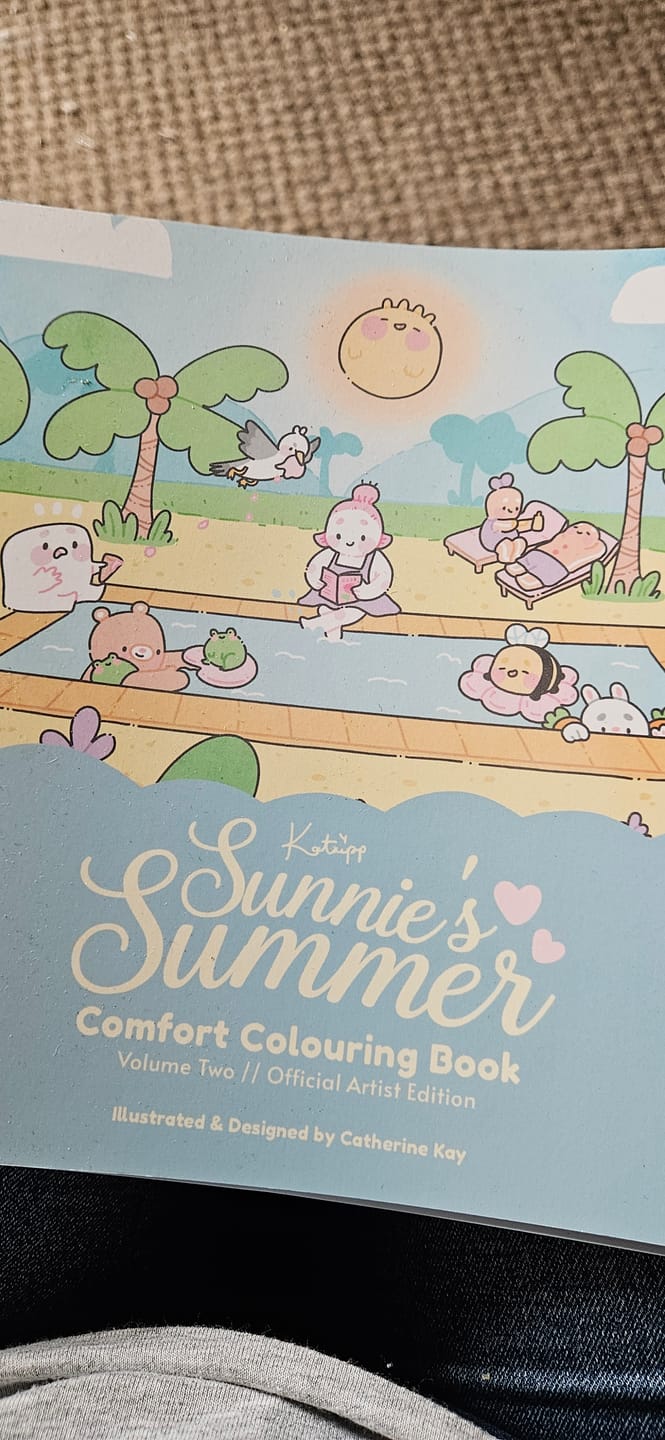 Customer photo review of Katnipp Sunnie's Summer Comfort Colouring Book for Adults | Cute Kawaii Summer Colouring Book | Official Artist Edition