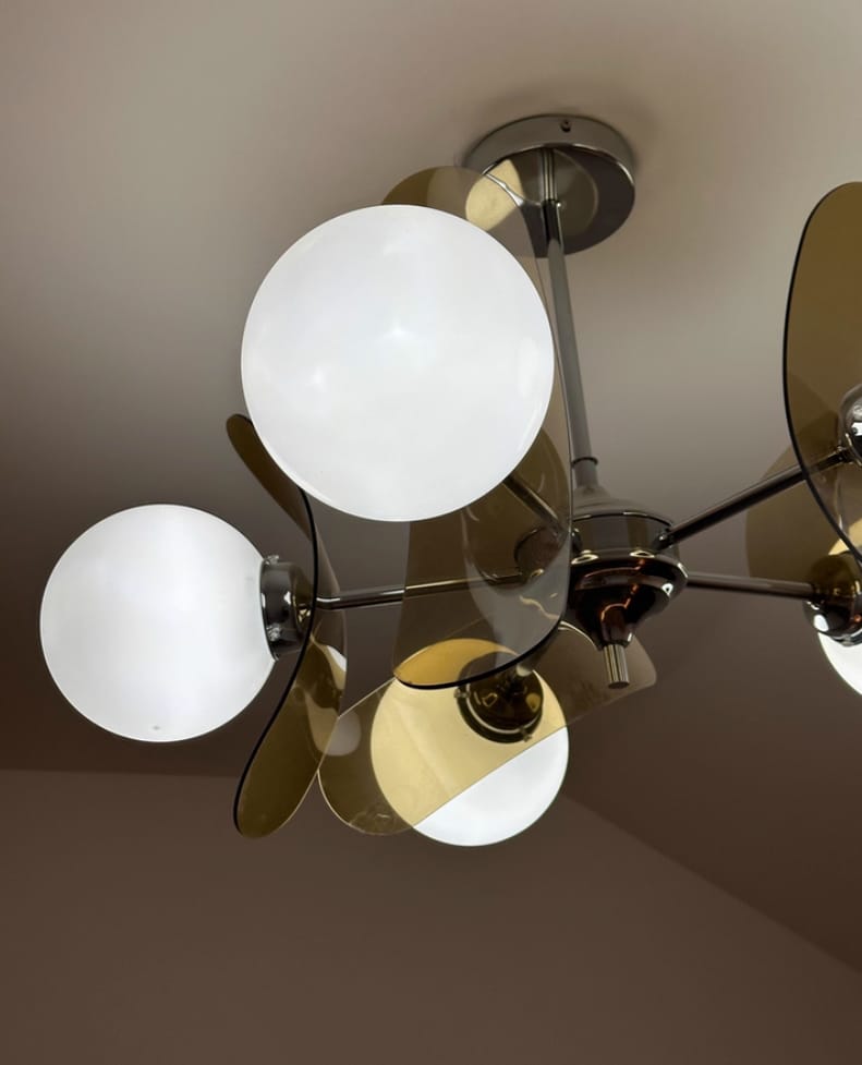 Customer photo review of Sputnik Chandelier, Iron Frame, Glass Shades, E26/E27, Chrome Finish