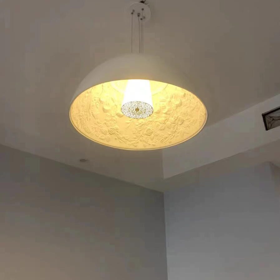Customer photo review of Pendant Light, Cast Plaster Hemisphere Diffuser, E27, 6 Finishes