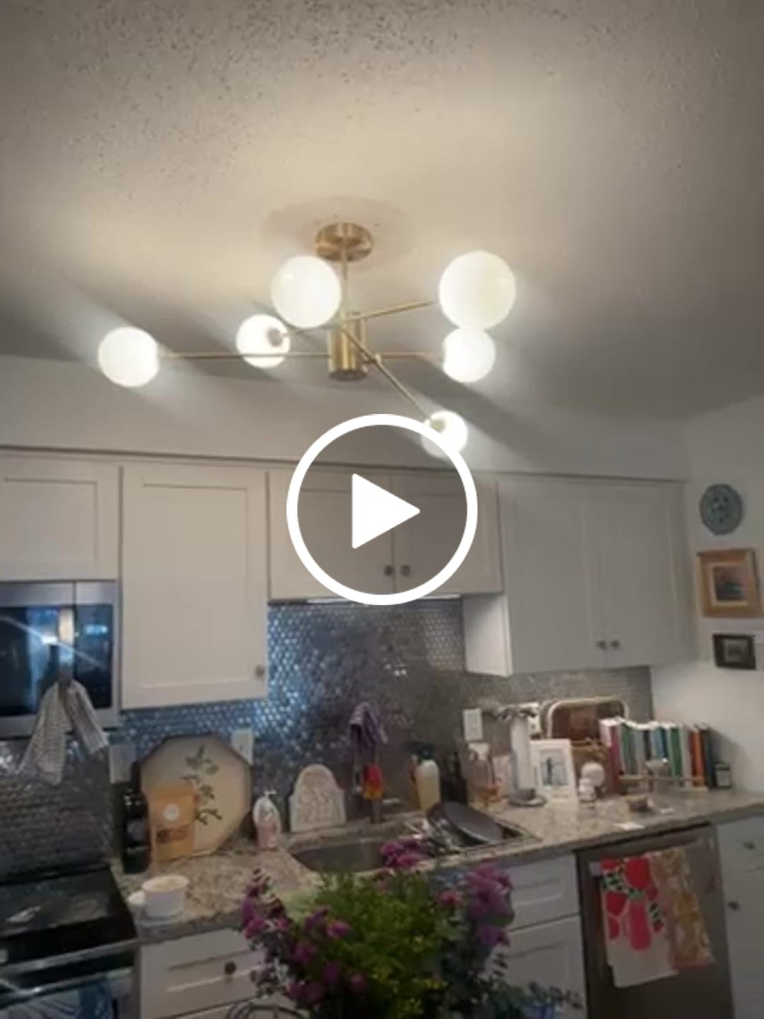 Customer video review of 6-Light Opal Glass Globe Linear Sputnik Semi Flush