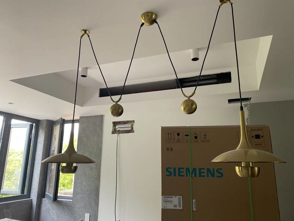 Customer photo review of Onos Pendant Light, Metal Globe Shade, Chrome or Gold, E26/E27, Adjustable