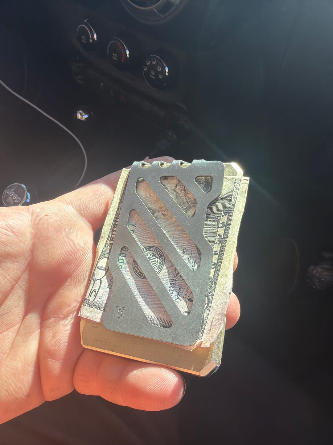 Customer photo review of SK1 Special Edition Champagne Gold Slide Kick Wallet