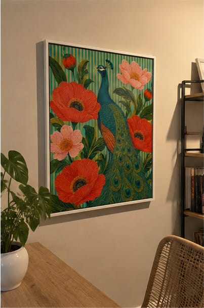 Customer photo review of Peacock Canvas Wall Art