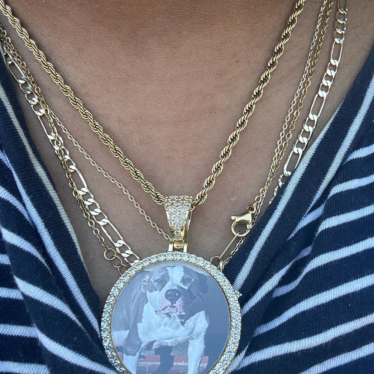 Customer photo review of Iced Photo Pendant