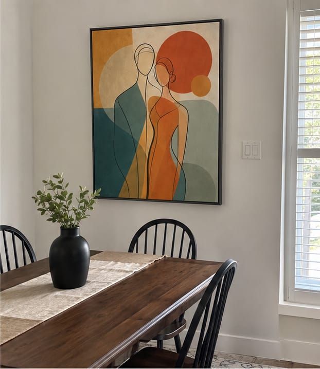 Customer photo review of Abstract Couple Canvas Wall Art