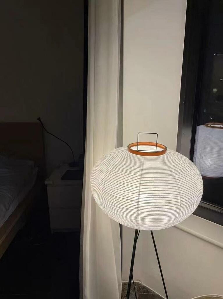 Customer photo review of Floor Lamp, Rice Paper Shade, E26/E27, Plug-In, Sculptural