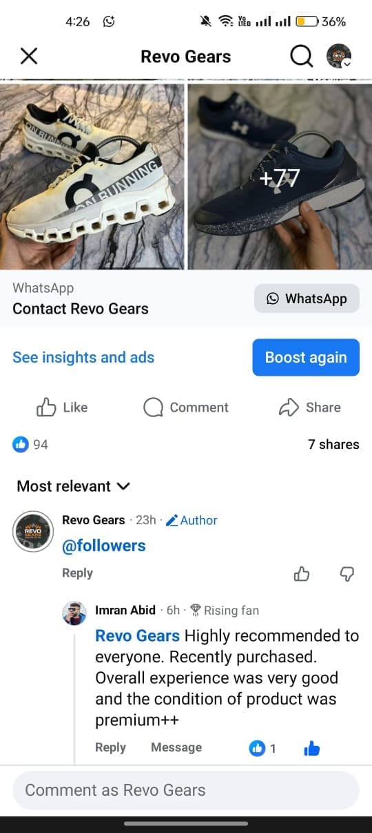 Customer photo review of Nike Branded Sneakers Shoes