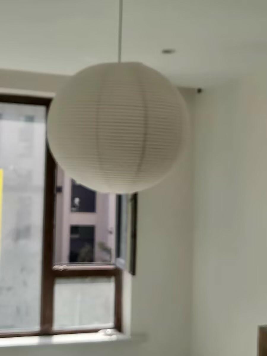 Customer photo review of Pendant Light, Handmade Mulberry Paper Globe, Black Swag Cord, E27