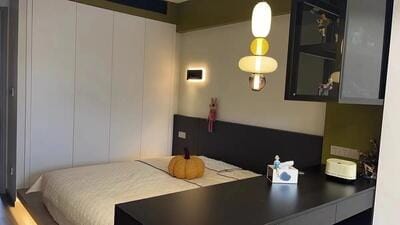 Customer photo review of Pendant Light, Tinted Glass Jar Shades, Integrated LED, Black Body