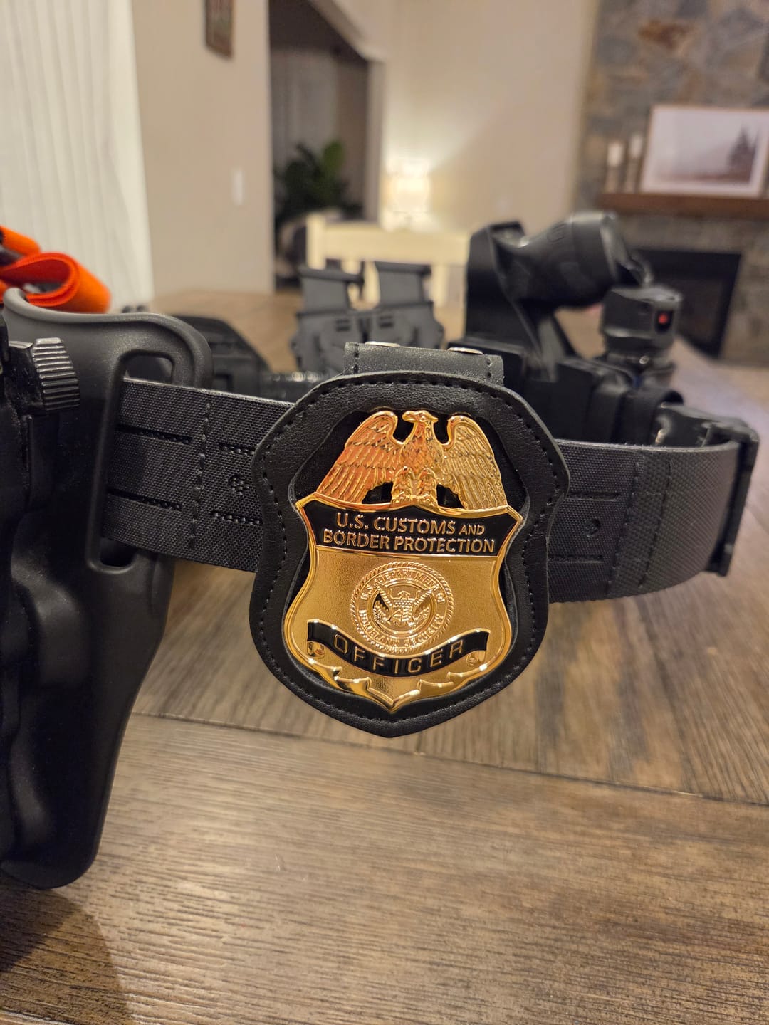 Customer photo review of US CBP Officer Customs and Border Protection Badge Solid Copper Replica Movie Props