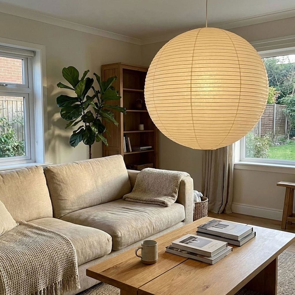 Customer photo review of Pendant Light, Handcrafted Washi Paper Shade, E26/E27, 15A 21A 26A