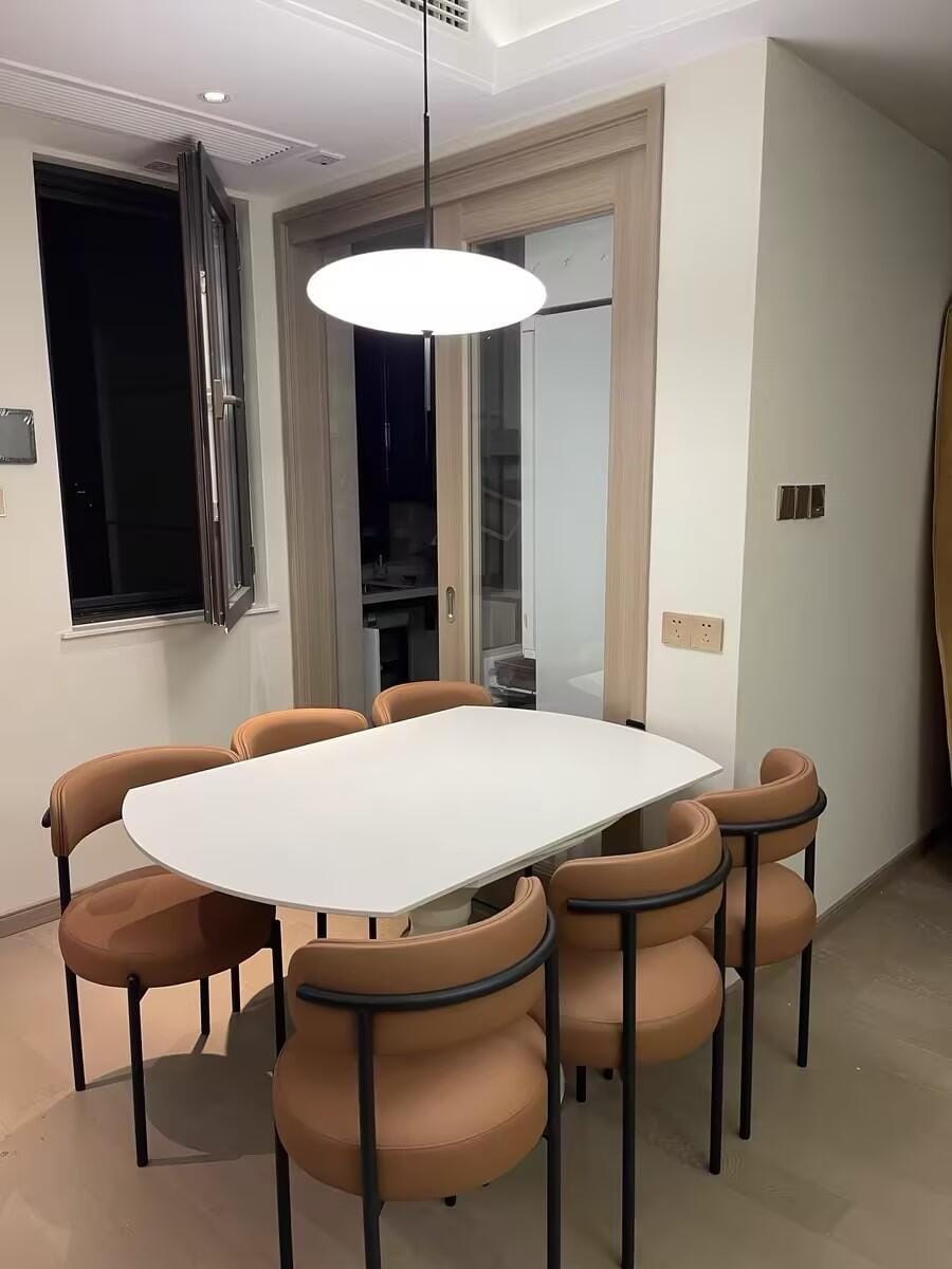 Customer photo review of Opal Disc Pendant Light, Opalescent Shade, Black or White, E26/E27