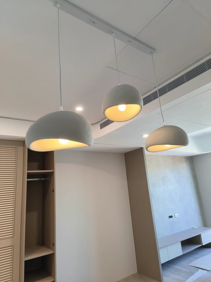 Customer photo review of Pendant Light Selene Halia, Moon-Inspired Dome Shade, E26, Grey or White