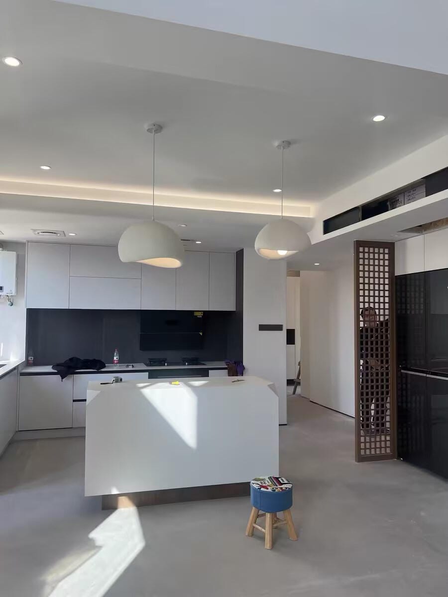Customer photo review of Pendant Light Selene Halia, Moon-Inspired Dome Shade, E26, Grey or White