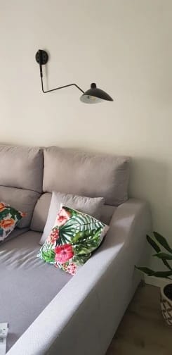Customer photo review of Wall Sconce, Spider Long-Arm, Rotating Shade, Metal and Brass, E26 / E27