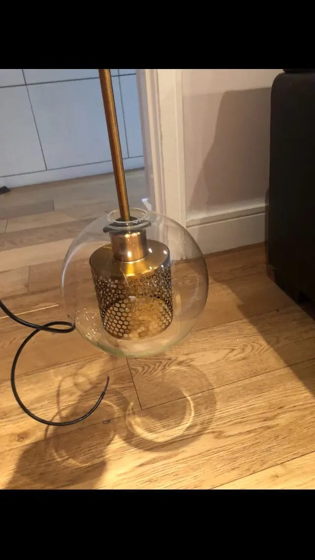 Customer photo review of Pendant Light, Chiswick Glass, Copper Silver Black, E27 Cluster