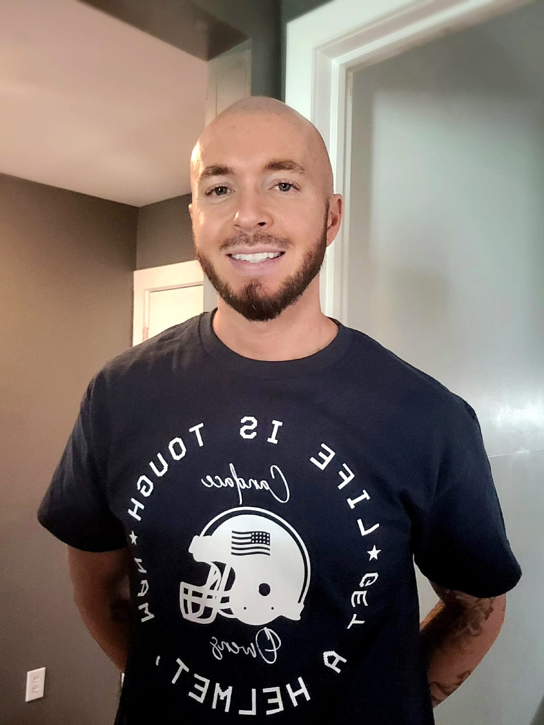 Customer photo review of Life Is Tough T-Shirt
