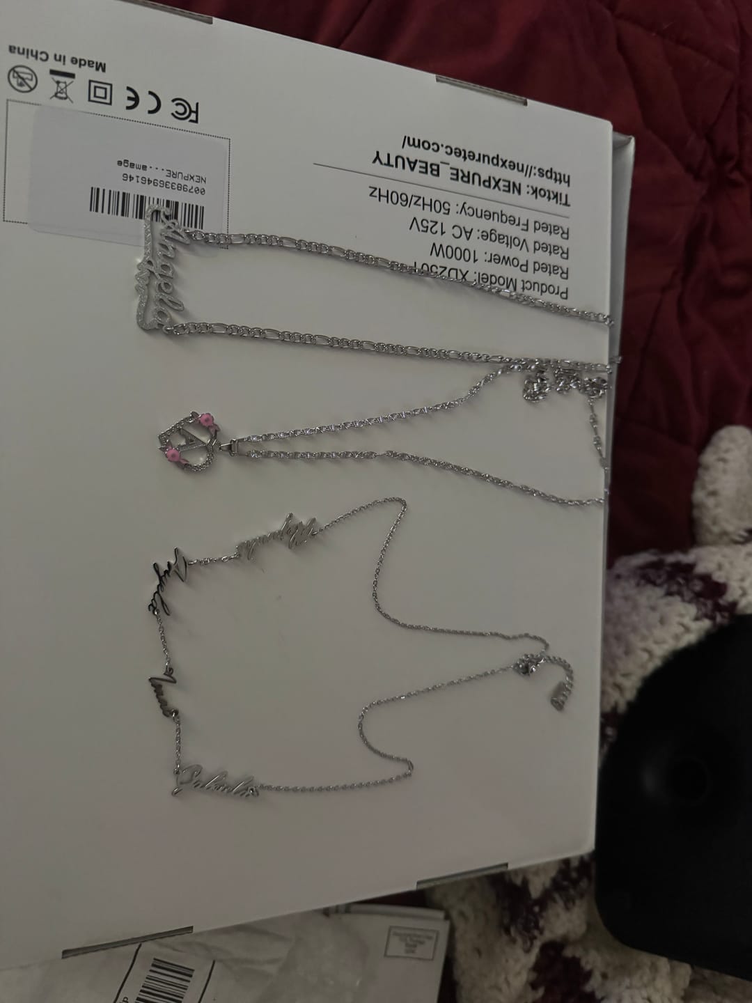 Customer photo review of Multi Name Necklace
