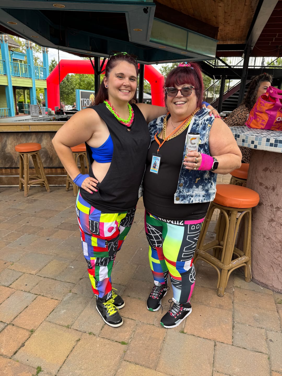 Customer photo review of Zumba Worldwide High Waisted Ankle Leggings