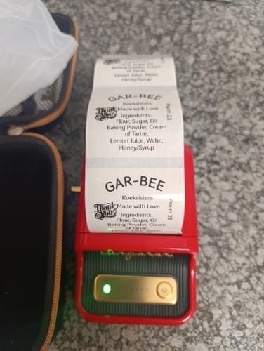 Customer photo review of Large Transparent Round Labels - 150 per roll