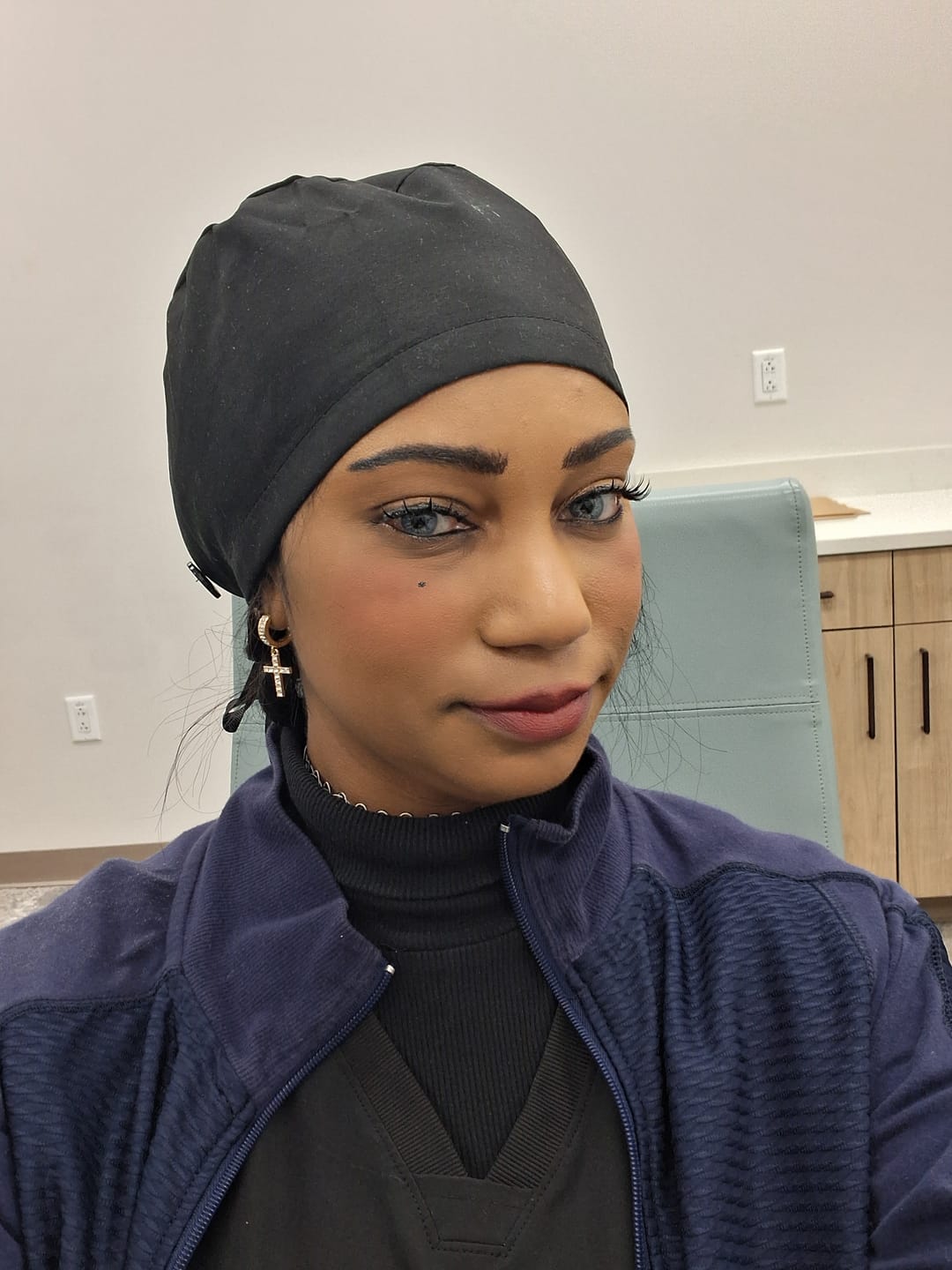 Customer photo review of Celeste Blue Prescription Colored Contact Lenses