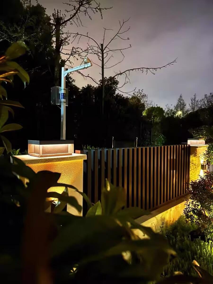 Customer photo review of Outdoor Post Light, Black Metal, Frosted Acrylic, LED, IP65