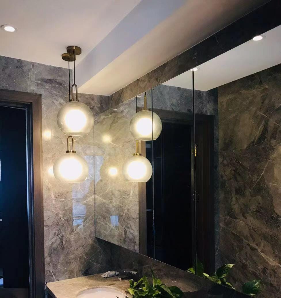 Customer photo review of Pendant Light, Copper-Plated Glass Shade, E26/E27, Hardwired