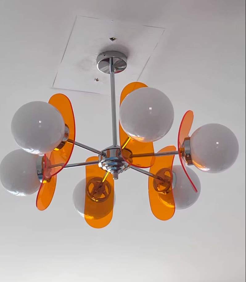 Customer photo review of Sputnik Chandelier, Iron Frame, Glass Shades, E26/E27, Chrome Finish