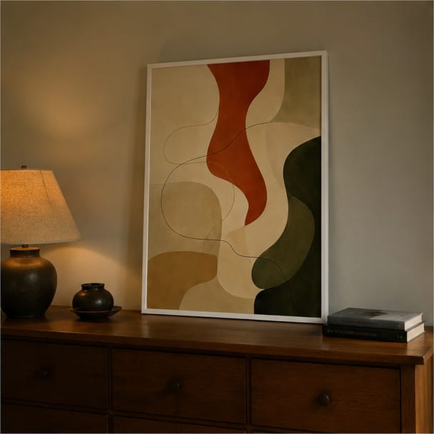 Customer photo review of Abstract Neutral Canvas Wall Art